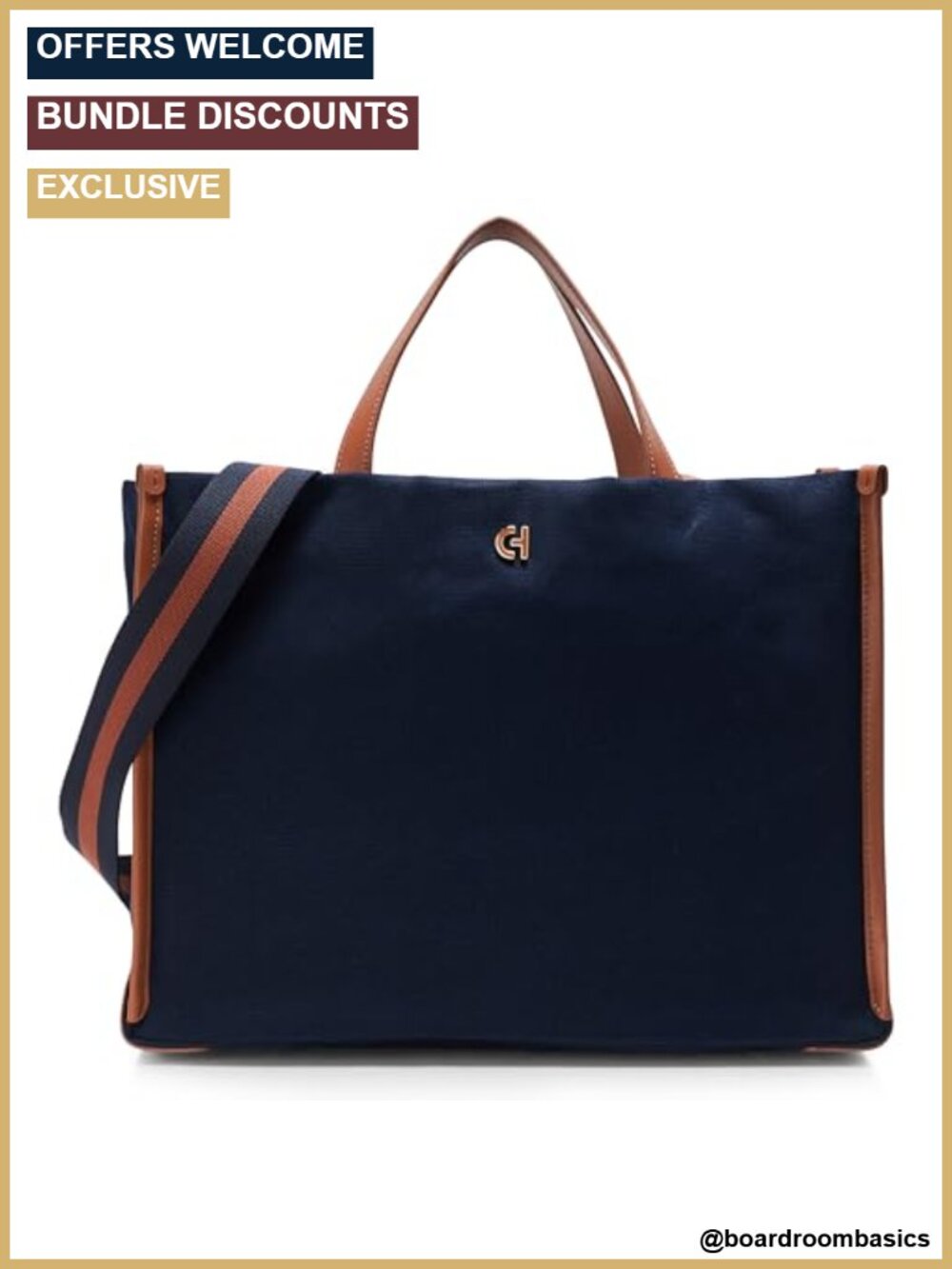 Canvas Tote Shoulder Bag with Magnetic Snap Closure
